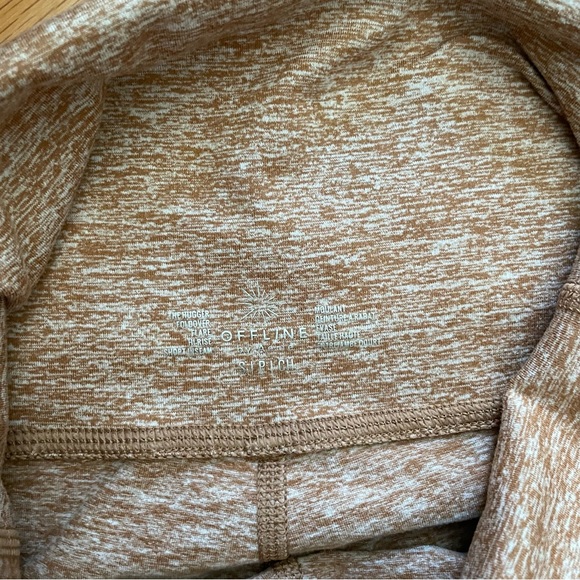 EUC Offline by Aerie Spacedye Heather Orange Rust Foldover Yoga Pants - Picture 4 of 10